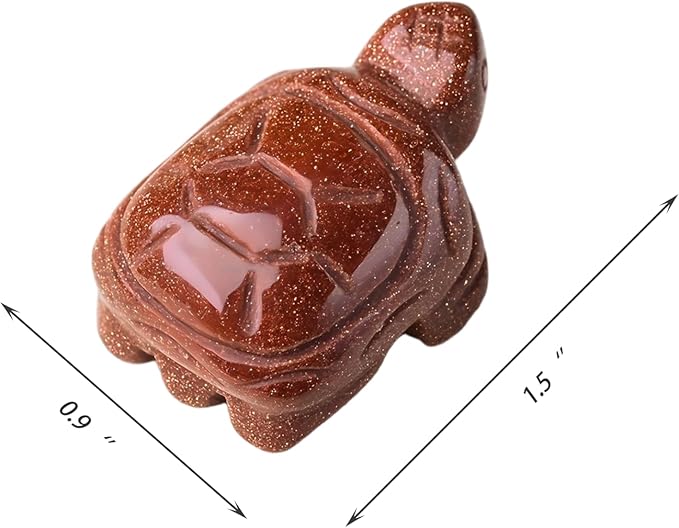 Sea Turtle Gifts for Women Men, Birthday Graduation Gifts, Crystal Turtle Gift Set Emotional Support Stone with Cheer Up Card for Stress Relief Positive Energy-Gold Sandstone