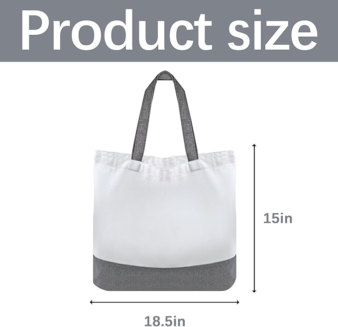 OKBA 10 pcs Sublimation Tote Bags,polyester tote bags for sublimation, blank canvas tote bags for DIY Crafting and Decorating