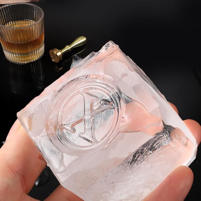 Ice Cube Stamp for Cocktails Ice Stamp Brass Head with Handle, Ice Branding Stamp for Ice Cubes Cocktail Whiskey Drinks Party Wedding Making DIY Crafting (Letter X)