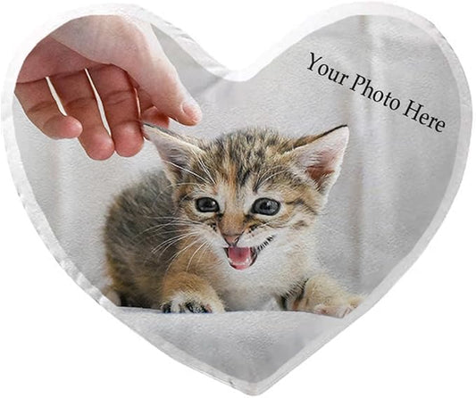 Heart Shaped Pillow, Custom Personalized Pillow for Dog, Cat, Pet Lover, Unique Birthday Christmas Memorial Gift Decor, 24"