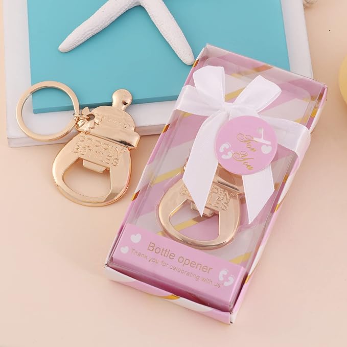 24 pcs Baby Shower Favors for Guest Bottle Opener Baby Shower Keepsake Baby Shower Return Gift for Guest Baby Shower Souvenir for Boy or Girl Baby Shower Decorations (Pink-3)