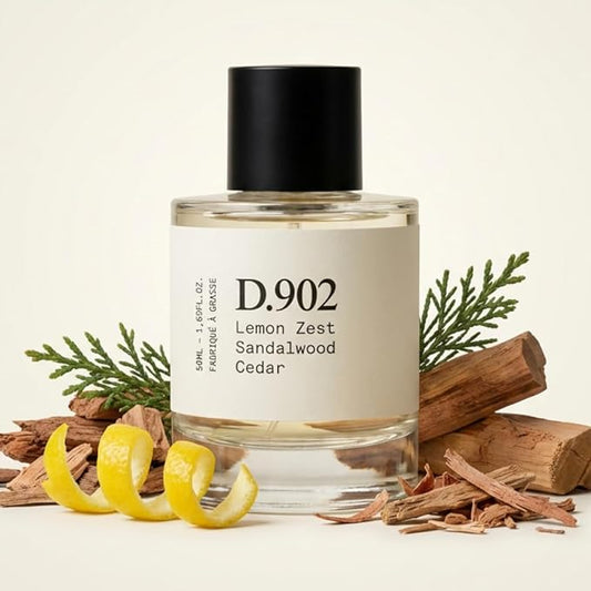 – D.902 – Eau de Parfum Inspired by C. Bleu Made in Grasse (France), Long-Lasting Perfume for Men, Lemon Zest & Sandalwood, Vegan, Clean Ingredients – Spray 50 ml | 1.7 fl. oz.
