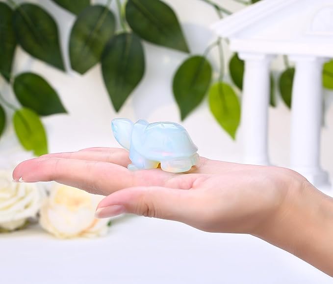 DUQGUHO 2" Travel Turtle Gift Decor Crystals Figurines Opal Crystal Best Turtles Travels Gifts for Women Traveling Travelers Cute Decorations