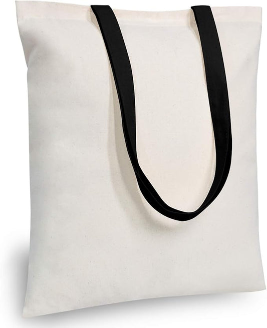 TOPDesign 6-Pack Economical Cotton Tote Bag, Lightweight Medium Reusable Grocery Shopping Cloth Bags, Suitable for DIY, Advertising, Promotion, Gift, Activity