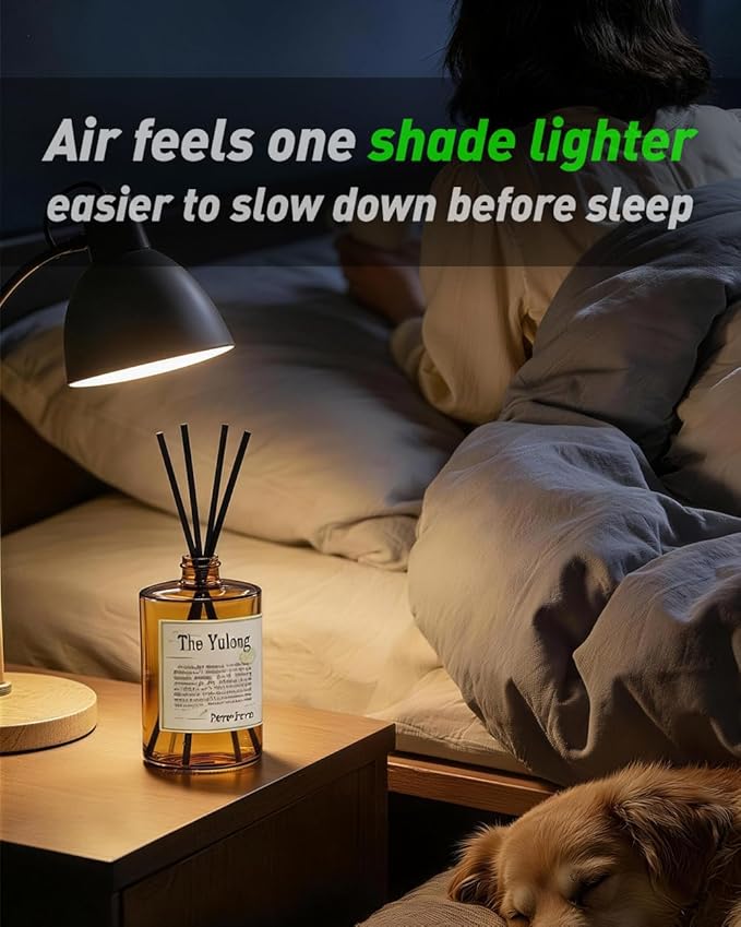 The Yulong Scent Reed Diffuser Refill Set 13.53 fl oz with 6 Sticks, 【Comfortable to Breathe】 Luxury Natural Long Lasting Home Fragrance Oil Air Freshener for Living Room and Office