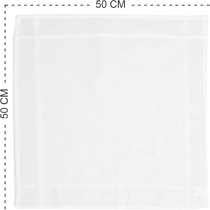 Caruso Italy 100% Cotton Men's Italia Handkerchief | Luxurious, Soft, and Ultra-Absorbent Handkerchief For Men | 50cm X 50cm