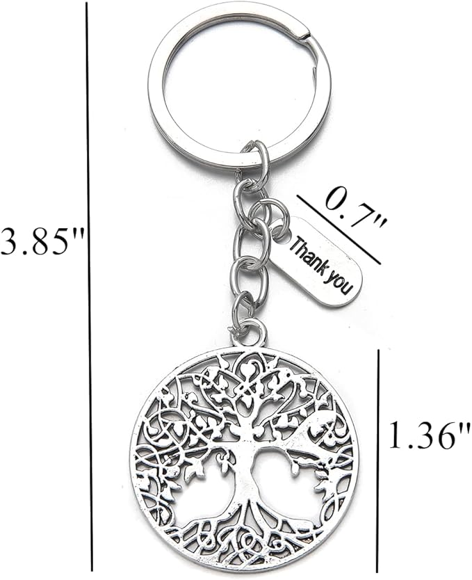 PHAETON 20PCS Tree Of Life Thank You Keychain Graduation & Team Appreciation Gifts