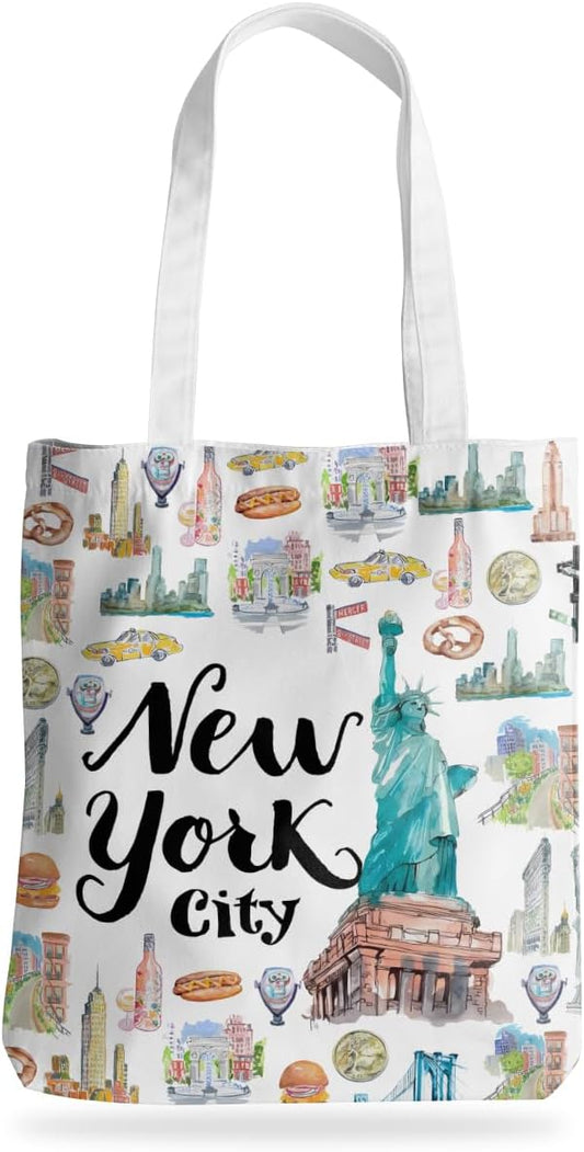 Jeilink New York Souvenirs and Gifts Beach Weekender Tote Travel Reusable Grocery Bags Girls Trip