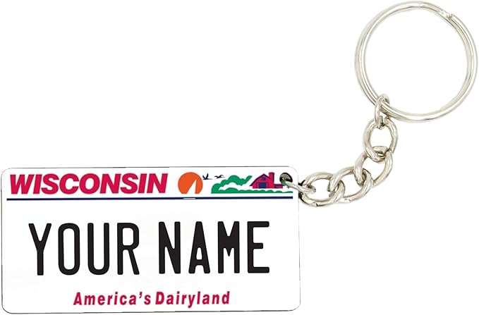 License Plate Keychain - Personalized - All States Multicolor