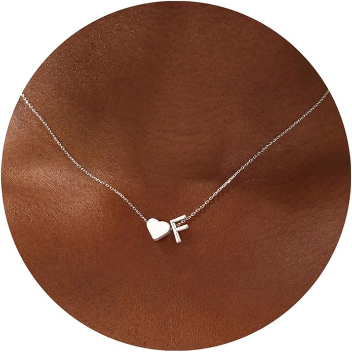 Turandoss Valentines Day Gifts for Kids Teen Girls - Dainty 18K Gold Plated Heart Initial A-Z Pendant Necklace Trendy Jewelry Heart Necklaces Birthday Valentines Day Gifts for Girlfriend Wife Women