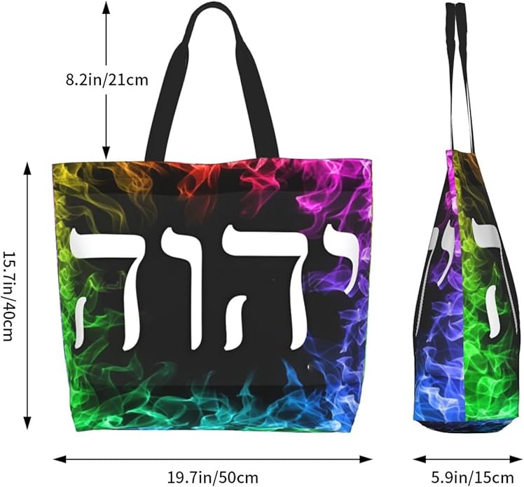YHWH Large Reusable Eco-friendly Shopping Bags Portable Storage Handbag