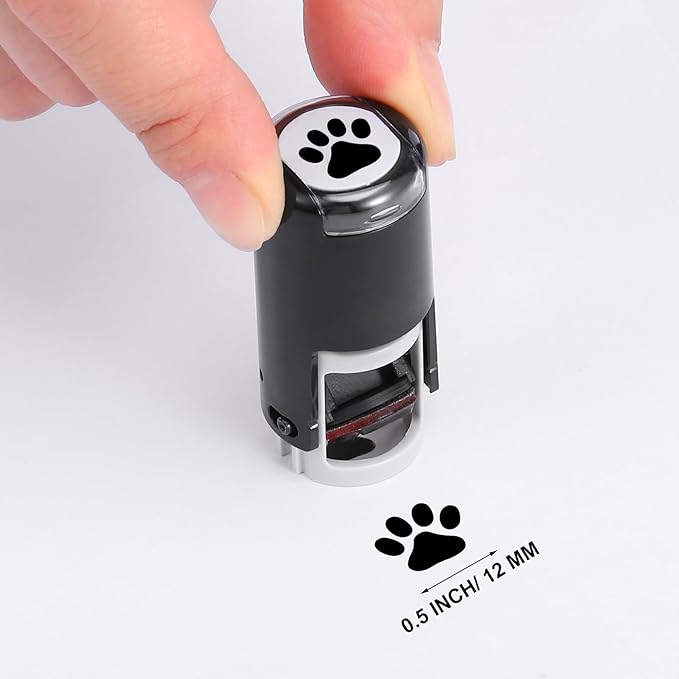 Supervitae 2 Pack Paw Print Stamps Animal Paw Print Stamper Mini Black Self Inking Stamps for Classroom Party Educational Learning Activities Craft Supplies