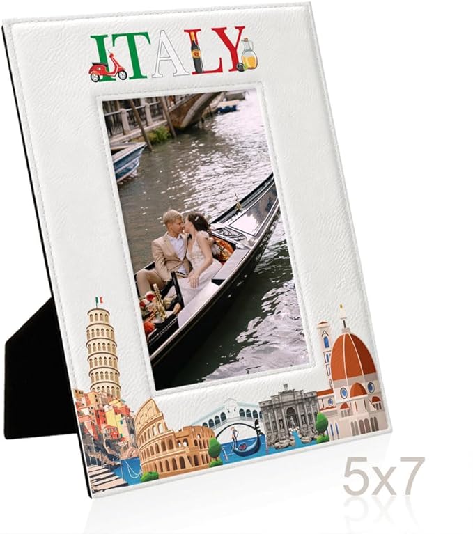 KATE POSH Italy Picture Frame, Family Vacation in Italy, Wedding Gift, Honeymoon Gift (5x7-Vertical)