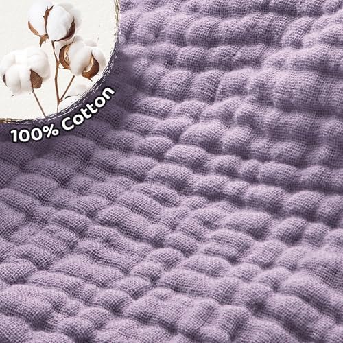 Pro Goleem 2 Pack Muslin Crib Sheets for Girls, Soft Breathable Fitted Cotton Baby Bed Sheets Set for Standard Crib Mattress & Toddler Mattress 52"x28", (Pink＆Purple) - Image 5