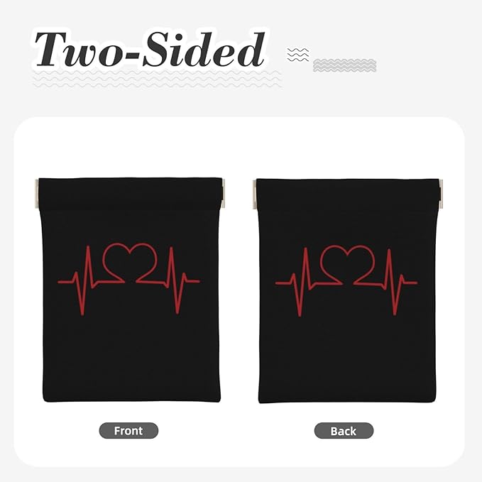 Coin Purse Nurse And Heart EKG Nursing Leather Squeeze Coin Purse Mini Pouch Change Wallet Bag Gifts for Women Kids Girls Key Holder