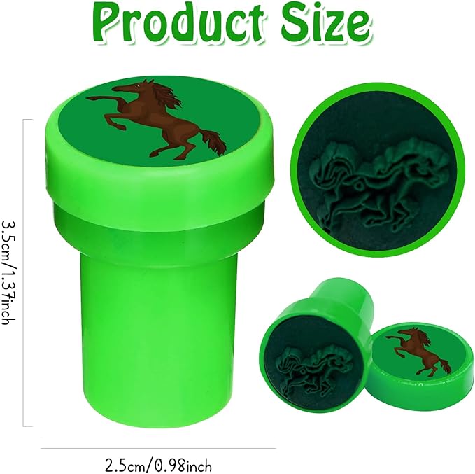 Cinrobiye 24 Pcs Horse Party Favors Stampers for Boys Girls，Pre-Inked Western Pony Stamp Set for Birthday Party Supplies Cowboy Themed Goody Bag Fillers Classroom Rewards Pinata Prizes DIY Crafts