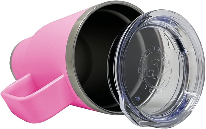 LaserGram 20oz Vacuum Insulated Travel Mug with Handle, Starfish, Personalized Engraving Included (Pink)