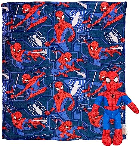 Northwest Marvel Spider-Man Blanket and Character Hugger Pillow Silk Touch Throw Set 40" X 50" by Northwest