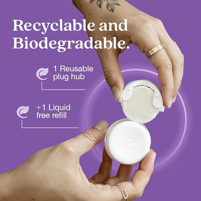 Enviroscent Non Toxic Air Freshener (Lavender Tea & Honey) Plug-in Home Fragrance Last 45+ Days | Kit includes 1 Refillable Plug In Warmer & 1 Scent Refill