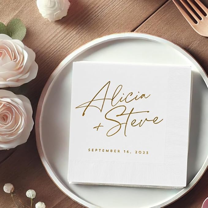 Personalized Wedding Cocktail Napkins, Customized Monogram Wedding Napkin, Custom Dinner Napkins For Bridal Shower, Weddings Decor, Engagement Party Decorations, Bridal Shower Decorations