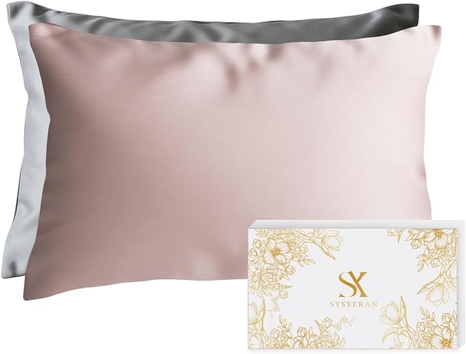 Mulberry Silk Pillowcase for Hair and Skin, Luxury Double Sided Pure Silk Pillowcase, 29x19 Inches, 1Pc (Pink)