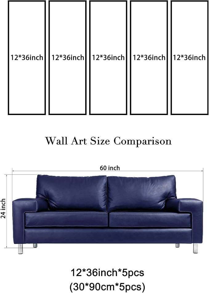 Wieco Art 5 Panels Abstract Heart Oil Paintings Reproduction on Canvas Wall Art Decor Ready to Hang for Home Office Decorations Extra Large Modern 100% Hand Made Contemporary Impressionist Artwork