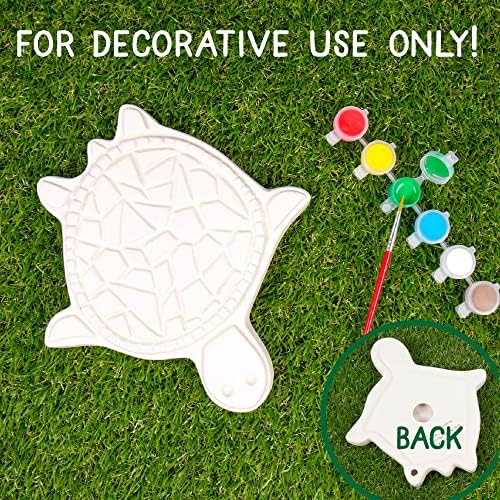 Creative Roots Mosaic Turtle DIY Stepping Stone Kit, Includes Ceramic Stone & 6 Vibrant Paints for Kids Ages 8+ - Image 2