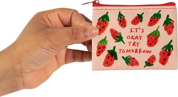 Blue Q Coin Purse – Cute Coin Pouch for Men and Women, Small Wallet Keychain Organizer, Zipper Bag for Coins, Gift Cards & Earbuds, Mini Card Holder, Compact Zip Wallet, 3"h x 4"w