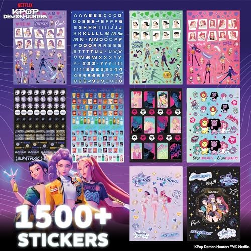 Horizon Group USA Sticker Book, Kpop Demon Hunters, 1500+ Stickers - Image 3