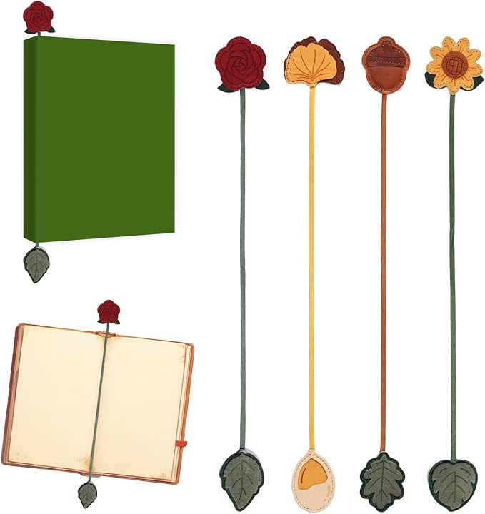 2 Pieces Vintage Leather Bookmarks for Women, Personalized PU Book Marks for Reading Women, Gift for Book Lover, Teacher, Mom