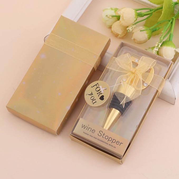 24-Pack 70 Wine Bottle Stopper for 70th Wedding Birthday Party Decoration 70 Years Old Wine Stopper Fun Gift for Wine Lovers (Gold 70th)