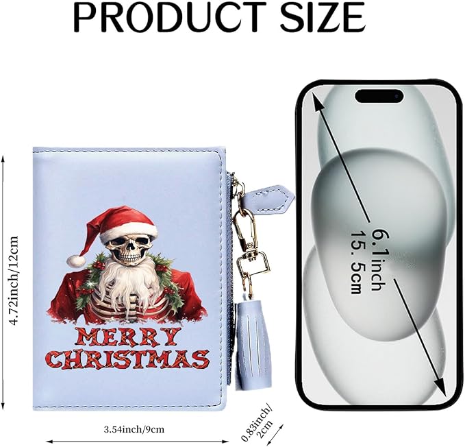 GEEAD Custom Design Small Wallets for Women Bifold Slim Coin Purse Zipper ID Card Holder for Christmas