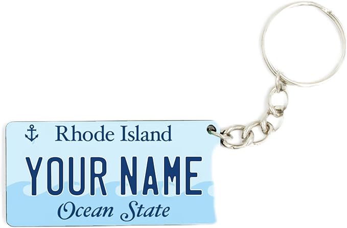 License Plate Keychain - Personalized - All States Multicolor