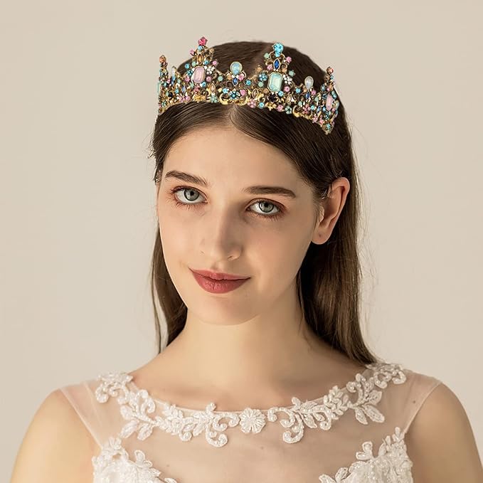 Didder Baroque Vintage Crowns and Tiaras - Royal Princess Crowns for Girls and Women - Wedding, Halloween, Christmas, Prom, Birthday and Party