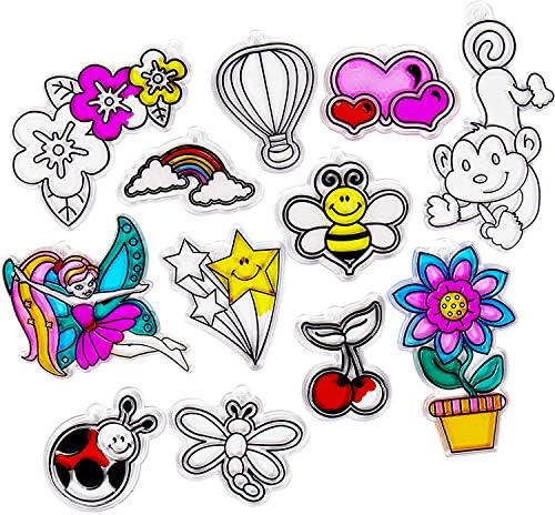 Made By Me Assorted Window Art Refill Pack, 12 Paintable Suncatchers, Window Paint Sold Separately, DIY Arts & Crafts, Arts and Crafts Idea, Craft Kits for Kids, Kids Crafts, Suncatcher Kit For Kids by MadebyMe