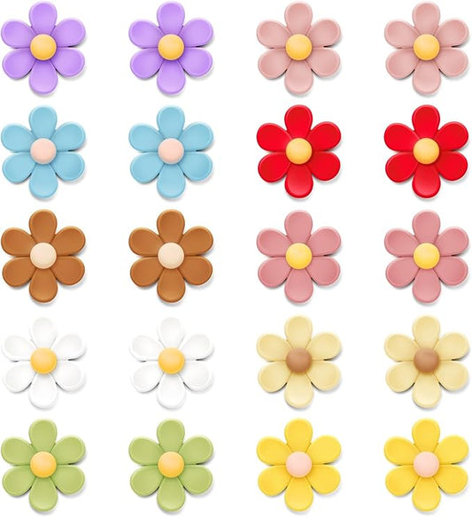 20 Pcs 3D Flower Fridge Magnets, 1.3 Inch Cute Fridge Magnets, Colorful Refrigerator Decorative Magnet for Whiteboard Locker Cabinet (Large)