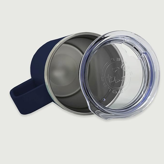 LaserGram 15oz Vacuum Insulated Coffee Mug, Cup Cake, Personalized Engraving Included (Navy Blue)