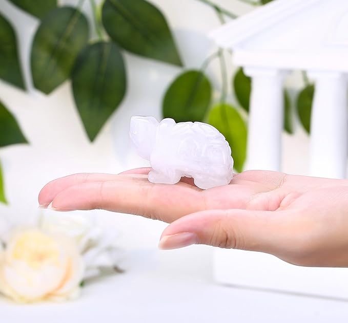 DUQGUHO 2" Travel Turtle Gift Decor Crystals Figurines Clear Quartz Crystal Best Turtles Travels Gifts for Women Traveling Travelers Cute Decorations