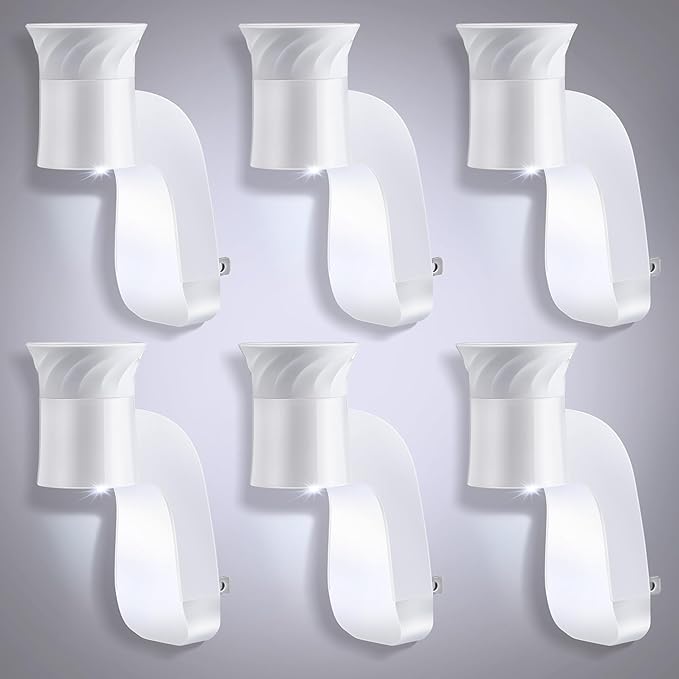 Saillong Wall Fragrance Plug in with Night Light Compatible with Bath and Body Works WallFlower Fragrance, with Rotary Plug Design Essential Oil Diffuser Plug for Home, Office (6 Pack)