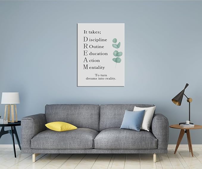 Dream Ideal Motivational Canvas Wall Art To Turn Dreams Into Reality Inspirational Poster Inspiring Painting Prints Wall Pictures for Living Room Home Office Gym Decor Framed Artwork [40''H x 30''W]