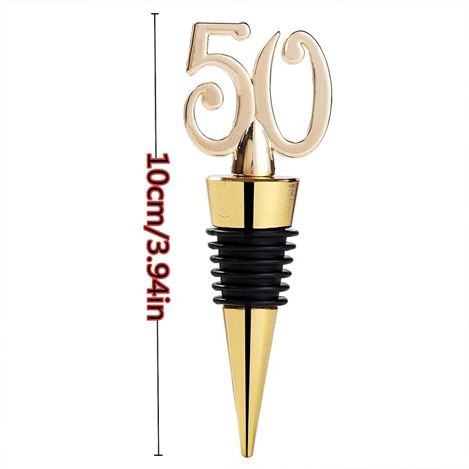 12pcs Latest 50th Birthday Party Favors Wine Stoppers for 50th Wedding Anniversary Party Gifts 50th Birthday Party Gifts Souvenirs Decorations for Guests(12,50th Stopper)