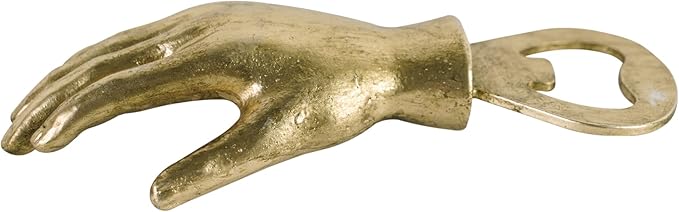 Vintage Hand Shape Beer Bottle Opener Functional Bottle Opening Father's Day Christmas Birthday Gift for Men Husband Father Beer Lovers Funny Metal Decor for Homes Kitchen Man Cave, Gold