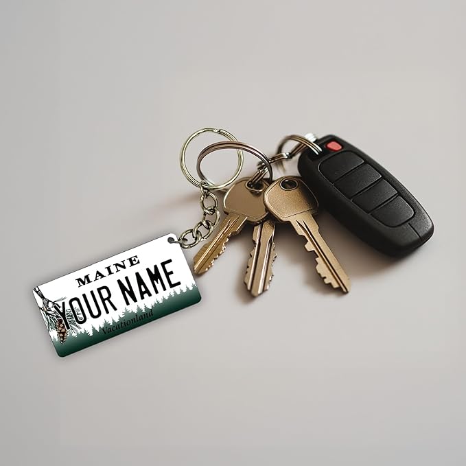 License Plate Keychain - Personalized - All States Multicolor
