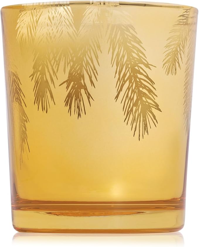 Thymes Frasier Fir Candle – Pine Needle Design – Holiday Scented Candle – Notes of Crisp Siberian Fir, Cedarwood & Sandalwood – Luxury Home Fragrance Gifts for Women & Men – Gold (Gilded, 13 oz)