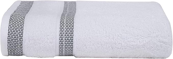 CASA COPENHAGEN Solitaire 6 Pieces Towel Set- White, 600 GSM 2 Bath Towel 2 Hand Towel 2 Washcloth, Designed in Denmark Made of Soft Egyptian Cotton for Bathroom, Kitchen & Shower