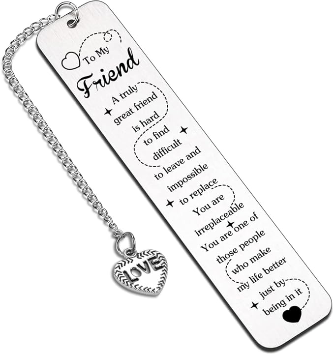 Quimoy Friend Bookmark for Women, Book Lovers Gifts, Friendship Gift for Woman，Best Friend Birthday Gifts for Women Friendship, Book Marks for Reading Friends Besties