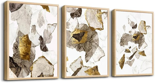 Framed Wall Art For Living Room Family Wall Decor For Bedroom Fashion Kitchen Wall Pictures Artwork Office Decor Print Abstract Painting Modern Bathroom Home Decorations (Natural Wood Framed)