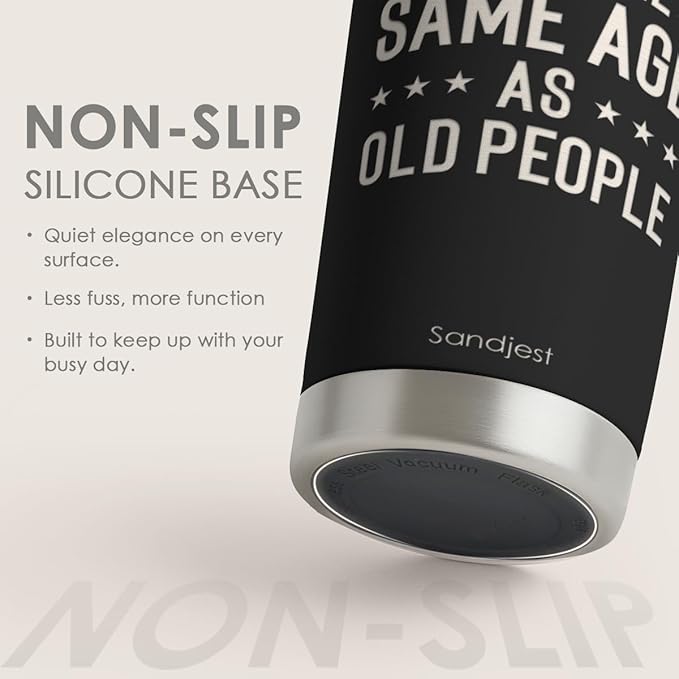 SANDJEST Funny Tumbler 20oz, Stainless Steel Travel Cup with Lid, It's Weird Being the Same Age as Old People Insulated Coffee Mug, Funny Gifts for Men Friends Dad Grandfather on Birthday Christmas