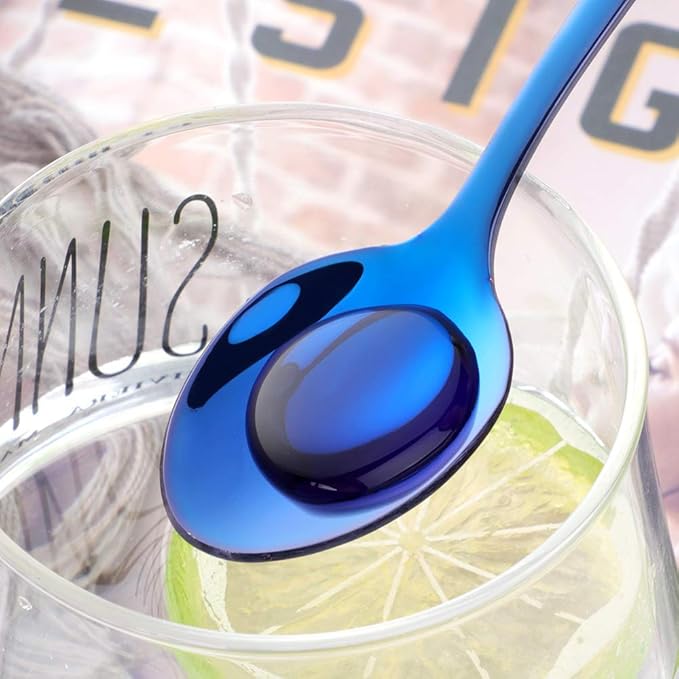 Buyer Star Long Handle Iced Tea Spoons Set of 6, 8 inch 18/10 Heavy Duty Coffee Spoon Sets for Mixing, Cocktail Stirring, Tea, Coffee, Milkshake, Cold Drink