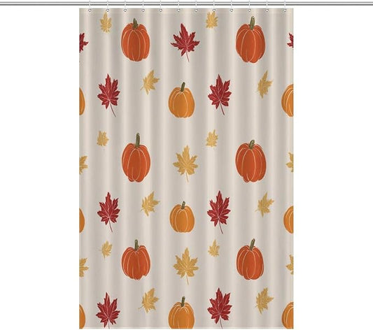 Fall Thanksgiving Pumpkin Shower Curtain Waterproof Washable Fabric Bathroom Shower Curtains for Bathroom Decorations Home Indoor Decor 47x72Inch